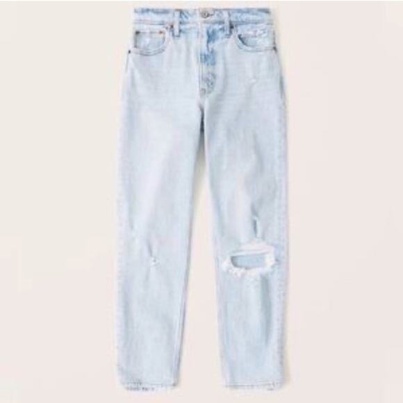 Abercrombie & Fitch The Mom High Rise SHORT Jean Sz 34 - Picture 3 of 11